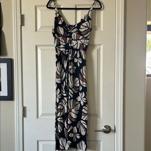 Angie Black and Cream Floral Maxi Dress